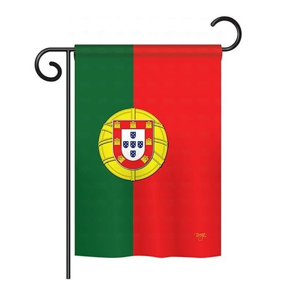 Breeze Decor BD-CY-GS-108118-IP-BO-D-US13-BD 13 x 18.5 in. Portugal Flags of the World Nationality Impressions Decorative Vertical Double Sided Garden Flag Set with Banner Pole