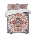 thumbnail image 2 of Orange Blue Ethnic Twin Size Down Alternative Comforter, Lightweight Comforter Quilt Bedding Set with Pillow Shams Boho Geometric Art Vintage All Seasons Bed Comforter Duvet Insert 68"x86", 2 of 7