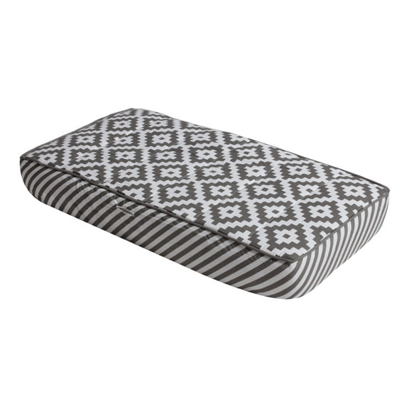 Bacati - Aztec Love Grey Neutral Quilted Changing Pad Cover
