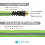 HydroTech FlatJacket 5/8 x 50ft Flexible Garden Hose– Kink-Free, Lightweight, Burst-Proof