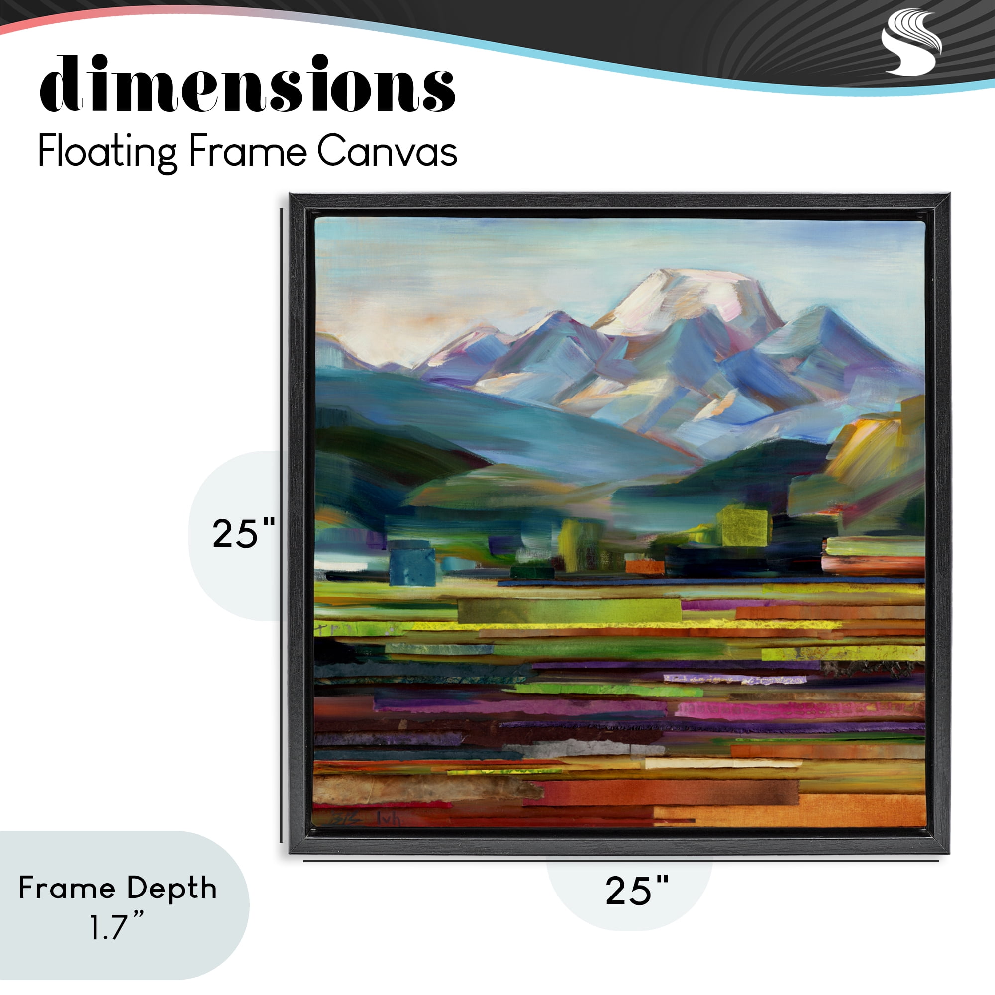 Stupell Industries Nature's Layers Mountain Scene Black Framed Floater Canvas Wall Art, design by Borcherding