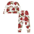 thumbnail image 5 of Yuyamidu Poinsettia Women Pjs Sets Long Sleeve Lounge Wear 2 Pieces Christmas Pajamas Top and Pants with Pockets Fall Spring Winter Clothing Soft Sleepwear Size M, 5 of 7