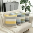 thumbnail image 6 of Modern simple imitation cotton hemp geometric stripe living room sofa pillow case - yellow, 6 of 6
