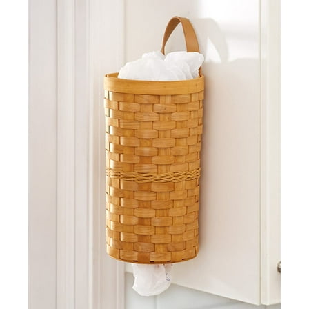 Decorative Grocery Plastic Bag Dispenser - Woven Design