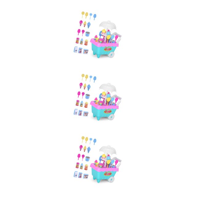 Vogacara 1 Juego de carrito de juguete para helados, juego de simulación para niños, juguetes educativos, carrito de helados, camión, gran Type1 NO1