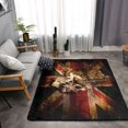 thumbnail image 2 of DouZhe England London Grunge Pattern Area Rugs Non-Slip Machine Washable Floor Mat, Skull And Crossbones Banner Style Carpet Doormat, 63x48 inches, 2 of 6