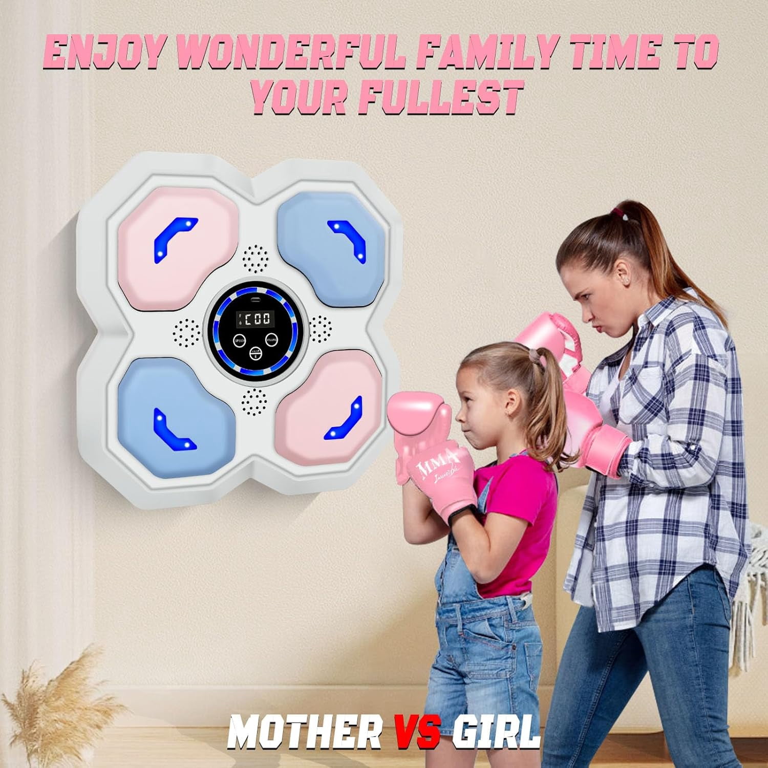 Music Boxing Machine forand Teens Adults, Trainer Equipment with Gloves, Wall-Mounted Boxing Music Workout Machine,Electronic Focus Training for Home,Office
