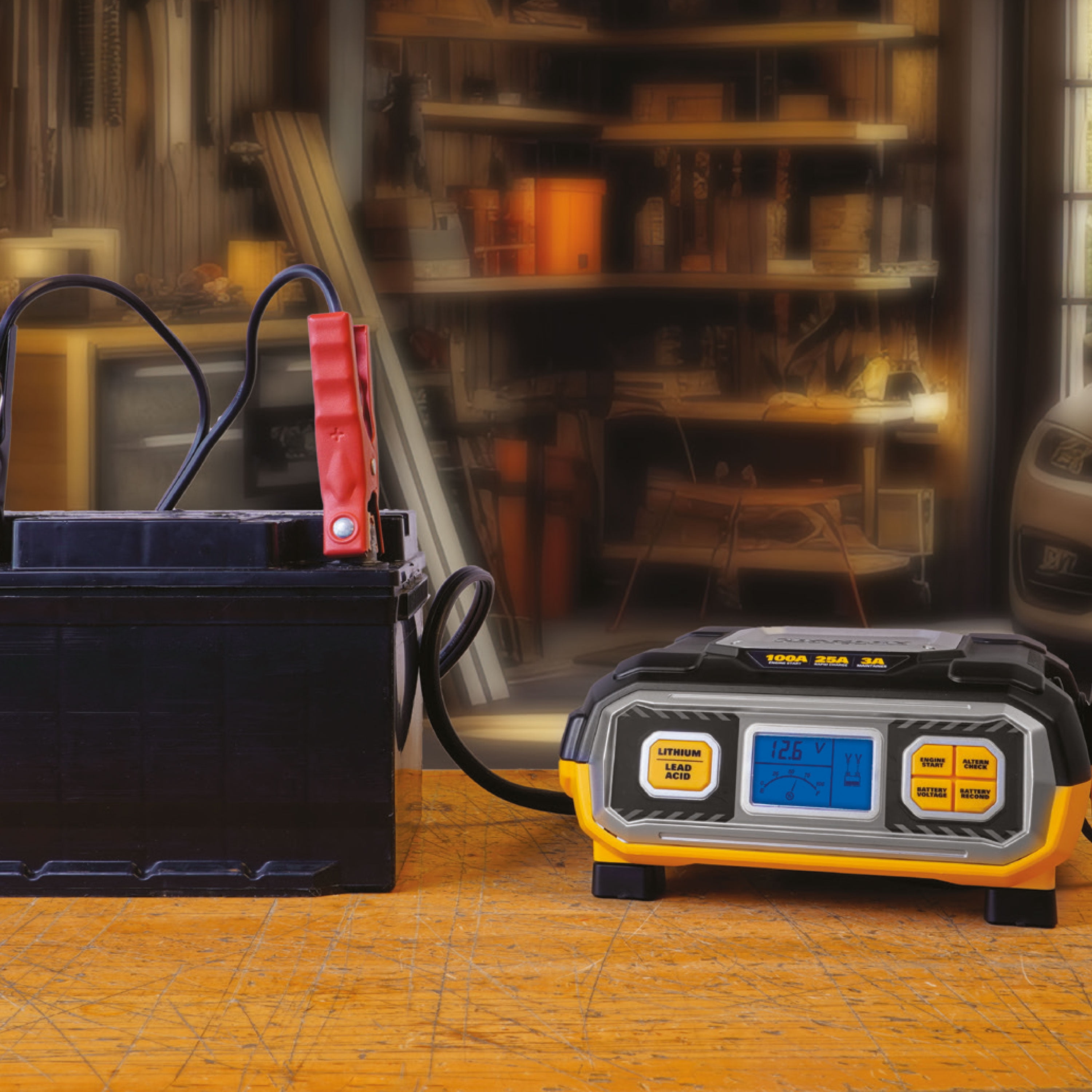 Stanley FatMax BC100BF 100 Amp Battery Charger & Maintainer For Lead Acid & Lithium Batteries, New