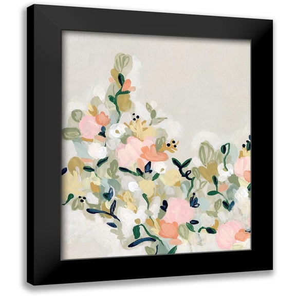 Vess, June Erica 12x14 Black Modern Framed Museum Art Print Titled - Blushing Blooms II