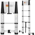 thumbnail image 2 of Telescoping Ladders FT Aluminum Ladder - -Button Retraction  Extension Ladder for Home RV Attic &; Loft  Lasts  with Triangle Stabilizers and Detachable Hooks, 2 of 5