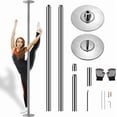 thumbnail image 1 of Tubo para Pole Dance Profesional SereneLife, Giratorio 360°, Altura Ajustable, Portátil y Desmontable, Bastón de Baile, Spinning Dancing Pole, Plateado, 1 of 8