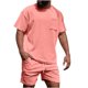 thumbnail image 1 of Camisas de Manga Corta de los Hombres Cuello Redondo Casual de Poliéster Blusa Conjuntos para el Verano Diario de Uso en el Hogar, 1 of 5