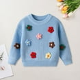 thumbnail image 2 of Gubotare Toddler Sweater Boys Big Brother Little Brother Matching Outfits Letter Embroidery Knit Sweater Shirt Baby Boy Winter Warm Clothes Size 4T 5T (Blue,4-5 Years), 2 of 9