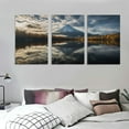 thumbnail image 3 of Nawypu Canvas Wall Art Print Reflection Fujisan active volcano mountain Japan Stretched &amp; Framed Wall Painting Artwork Poster Wall Decor for Living Room Ready to Hang 12''x16''X3 Panels, 3 of 4