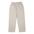 thumbnail image 5 of Boys Golf Pants Stretch Flat Front Stretch Athletic Casual Dress Pants School Uniform Chino Twill Trousers with Pockets Boys Scrub Pants Beige 8Y, 5 of 7