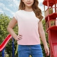 thumbnail image 7 of ZACPNCV Girls Tie Dye Ruffle Sleeve Shirt Kids Summer Crewneck Tops Casual Tees Pink 9-10 Years, 7 of 7