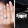 thumbnail image 3 of Rosec Jewels Certified Moissanite Engagement Wedding Ring Set for Women (D-VS1 Grade) - 2 Carat Moissanite Ring with Side Stones, 10K White Gold, US 12.00, 3 of 8