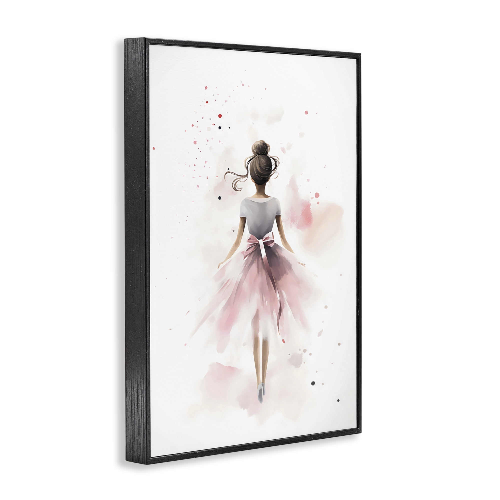 Stupell Industries Speckled Ballerina View Black Framed Giclee Art, design by Creative Studio