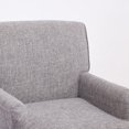 thumbnail image 6 of Euroco Vintage Upholstered Linen Fabric Armchair with Antique Solid Wood Legs, Accent Chair Single Sofa Chair for Living Room, Bedroom,Coffee, 6 of 8