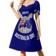 thumbnail image 1 of Feliz Día de Australia - Vestido de verano de manga corta con estampado de wombat para mujer, ideal para fiestas nocturnas y ocasiones especiales., 1 of 8