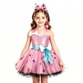 thumbnail image 6 of Splozh Toddler Party Dress Princess Dress Kids Girls Tutu Dress Headband 2 Piece Girls Kids Outfits Halloween Dress Set,Pink,9-10 Years, 6 of 8