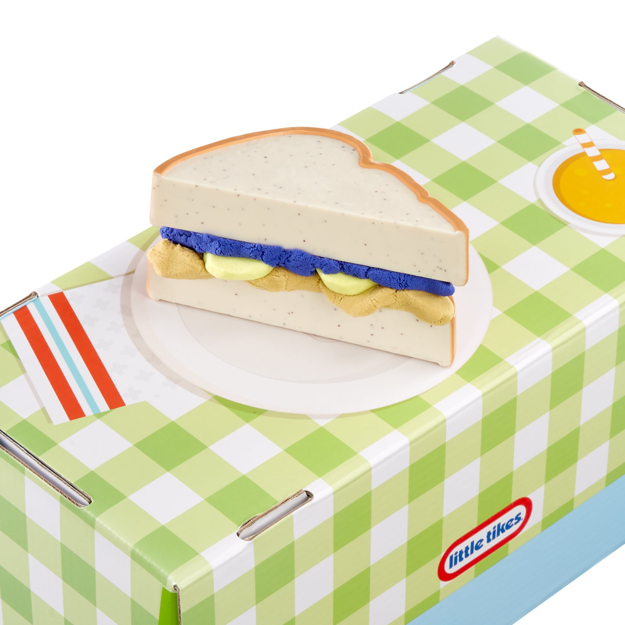 Little Tikes Creative Chef Peanut Butter & Jelly Kit with Make-It Mix Play Sand, 10 Accessories, Realistic Pretend Play Sandwich Maker, Boys, Girls, Ages 3+