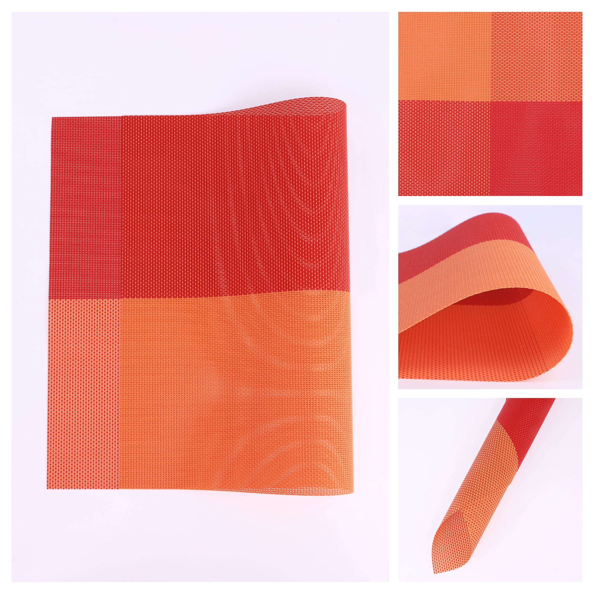 Unique Bargains Placemats for Kitchen Table Heat Resistant Table Placemats Orange