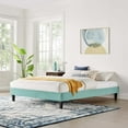thumbnail image 2 of Platform Bed Frame, Full Size, Velvet, Blue, Modern Contemporary Urban Design, Bedroom Master Guest Suite, 2 of 5