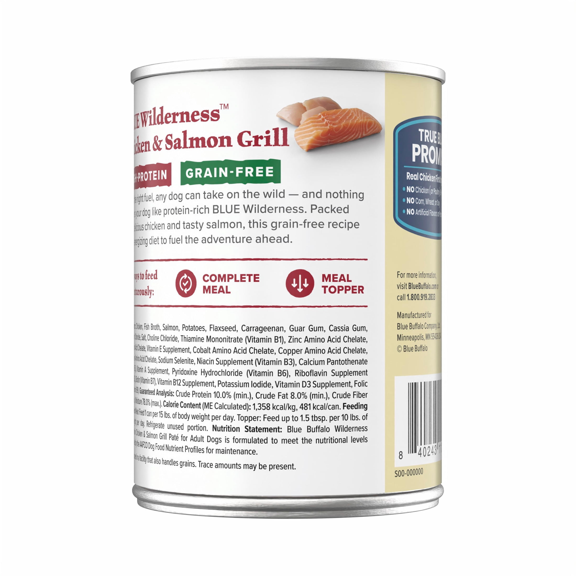 Blue Buffalo Wilderness Adult Wet Dog Food, Salmon & Chicken Grill, 12.5oz