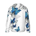 thumbnail image 3 of Gaeub Blue Flying Butterflies Men's and Women's UPF 50+ Long-Sleeved Sun Protection Clothing, Fishing Shirt Long Sleeve Zip - Medium, 3 of 9