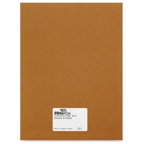 RiteCo Construction Paper - Brown, 9" x 12", 50 Sheets