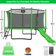 thumbnail image 6 of Jump Into Fun Trampoline 12FT 14FT 15FT 16FT, Trampoline with Slide, Enclosure, Basketball Hoop, Ladder, More Fun Gifts, 1200LBS Trampoline for 1-2 Adults/ 5-6 Kids, Outdoor Recreational Trampoline, 6 of 7