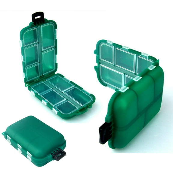 Cheers.US Fishing Tackle Accessory Box Plastic Fishing Tackle Box Visible Fishing Lure Bait Hooks Storage Box 10-Grid Container Case Waterproof Jewelry Making Organizer