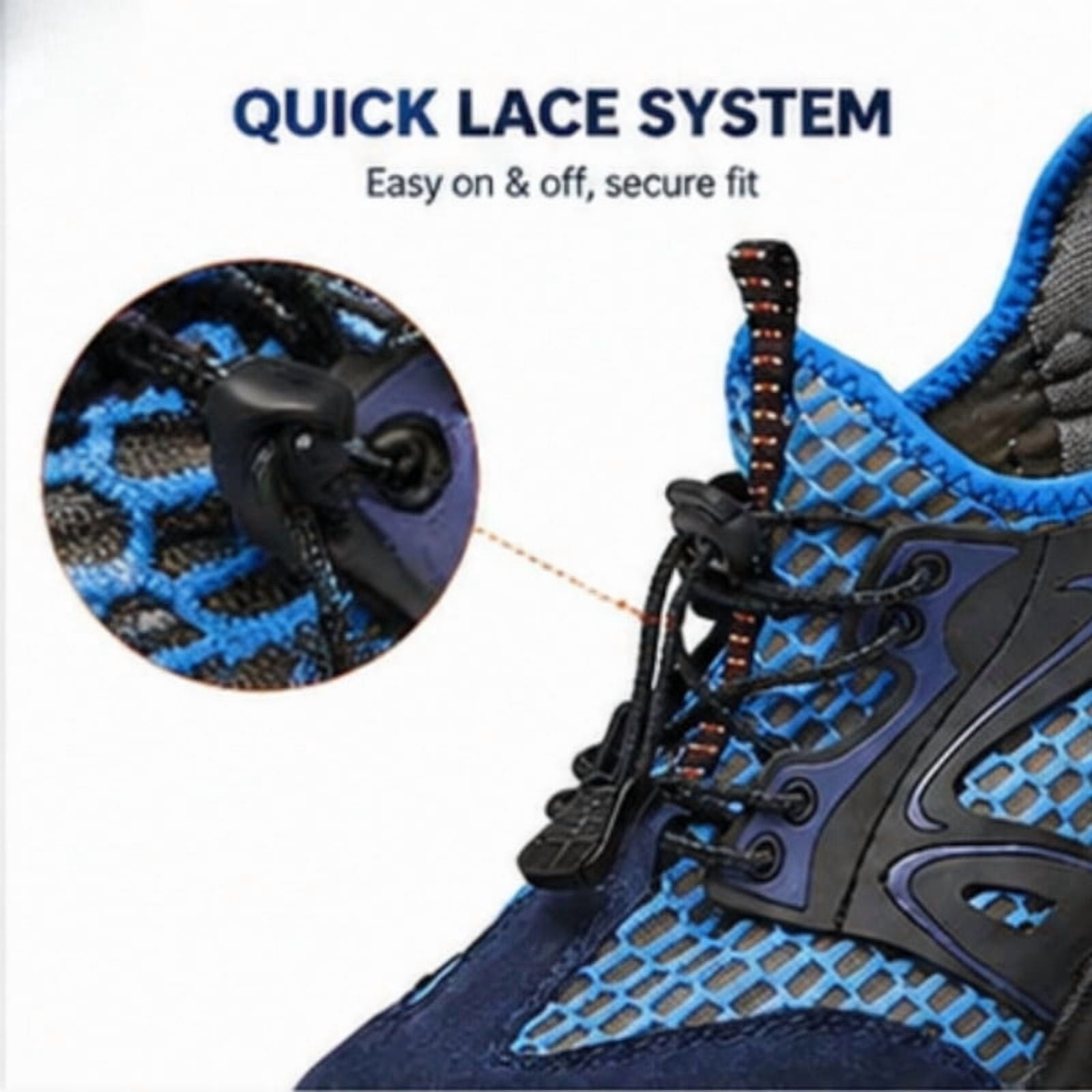 CHICVOMEY Comfortable Sneakers for Men Lightweight Breathable Slip-On Hiking Shoes Non-slip Wear Resistant Outdoor Sneakers Ideal for Summer Beach and Camping