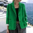 thumbnail image 2 of Cmfcve Womens Corduroy Blazer Fall Winter Dressy Casual Suit Jackets Long Sleeve Button Down Loose Fit Blazer Coat, 2 of 7