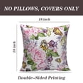 thumbnail image 2 of LALILO Throw Pillow Covers Colorful Butterfly With Watercolor Roses Green Cushion Cover 18" x 18", 2 Pack, 2 of 6