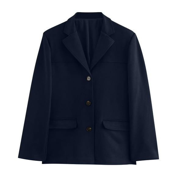 NAZISHW Brown Suede Jacket Women - Y2K Faux Suede Blazer Coat Vintage Aesthetics Old Money Oversized Outerwear (Blue,XXXL)
