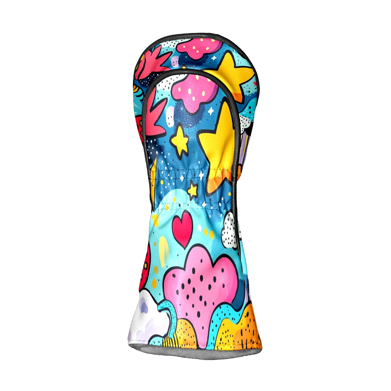 Golf Head Covers - Cute Patterns, Premium Waterproof PU Leather, Plush Lining, Fits Driver/Hybrid, Fun Golf Gift