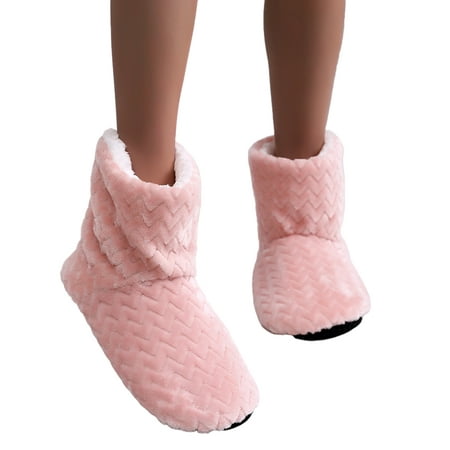 

Kesitin Womens Warm Slippers House Booties Socks Soft Lining PVC Soles Shoes