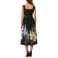 thumbnail image 3 of INSPIRE CHIC Women's Vintage 50s Dress Cocktail Sleeveless Square Neck Midi Floral A-Line Dresses M Black, 3 of 6
