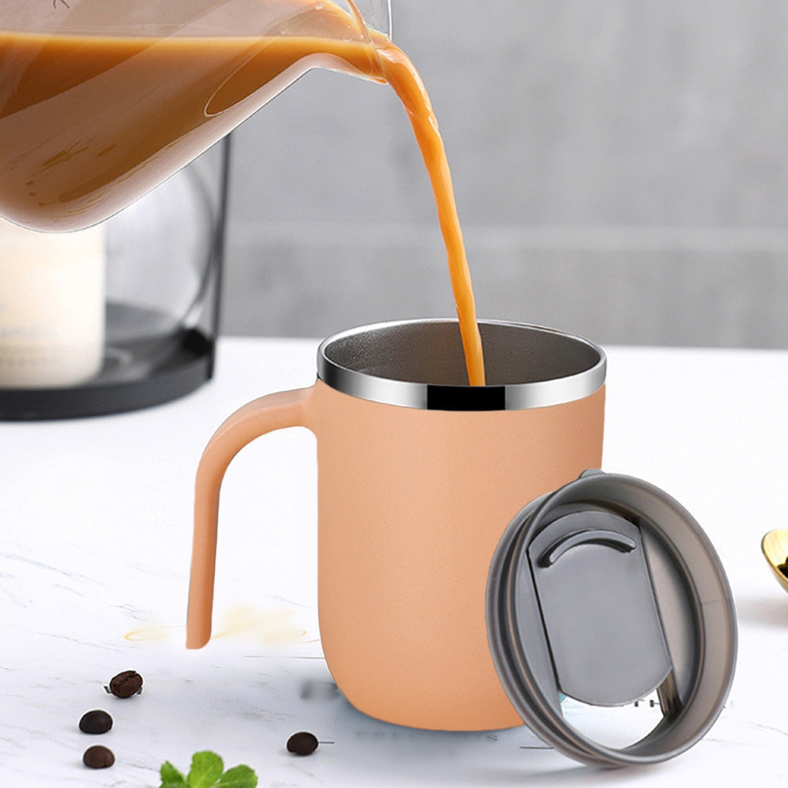 Lot De 5 Tasses En Acier Inoxydable - Design élégant - Pour Café, Thé, Céréales - 6.5cm