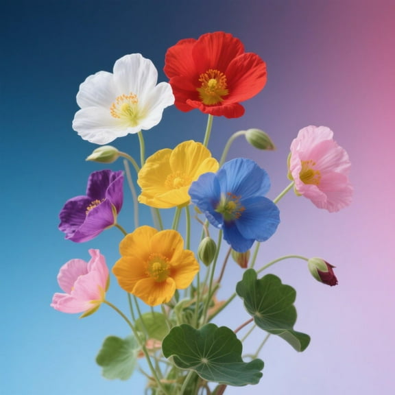 Breoudo 100  Mix Nasturtium Seeds, Non-GMO MVR1 Heirloom Flower Attracts Pollinators, Easy to Grow, Nasturtium Seeds for Planting Outdoors, Garden, Home