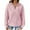Pink, variant on QQAMB Women's Sweatshirt 1/4 Zip Collared V-Neck Waffle Knitted Pullover Casual Fall Long Sleeve Sweatshirts