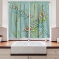 thumbnail image 2 of Ambesonne Dragonfly Kitchen Curtains, Insects Nature Exotic, 55"x39", Almond Green, 2 of 3