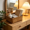 thumbnail image 4 of Woven Storage Basket for Desktop and Home Organization | Handwoven Wicker Storage Bin for Clutter Management and Decor, 4 of 5