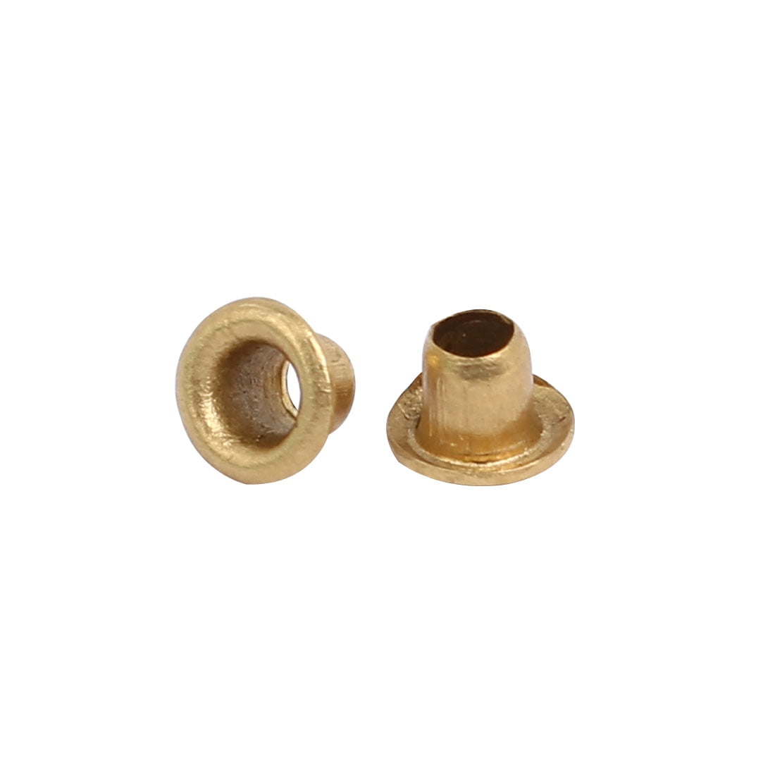 200pcs M2.3 x 8mm Brass Plated Metal Hollow Eyelets Rivets Gold Tone