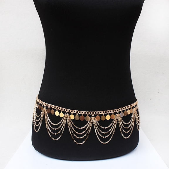 Segolike Vintage Waist Chain Womens Body Chain Belt Jewelry Dancer Indian Belly Chains for Party Wedding Beach Accessories - Gold