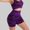 thumbnail image 5 of VBVC Women's High Waist Tie-Dye Ribbed Shorts,Ladies Stretchy Fashion Women's Shorts,Summer Comfy Activewear Shorts For Women,Purple,S-XL, 5 of 5