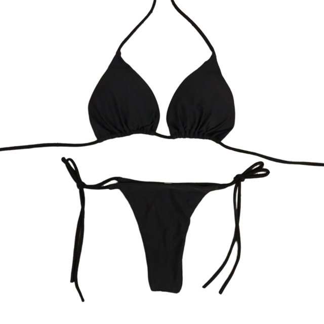 Mujeres sexy Bikini Vendaje Traje de baño de verano Fiestas en la piscina Ropa de playa (negro M)
