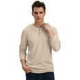 thumbnail image 4 of GIRUNS Men's Long Sleeve Waffle Henley Casual Henley T-shirts for Men, 4 of 6